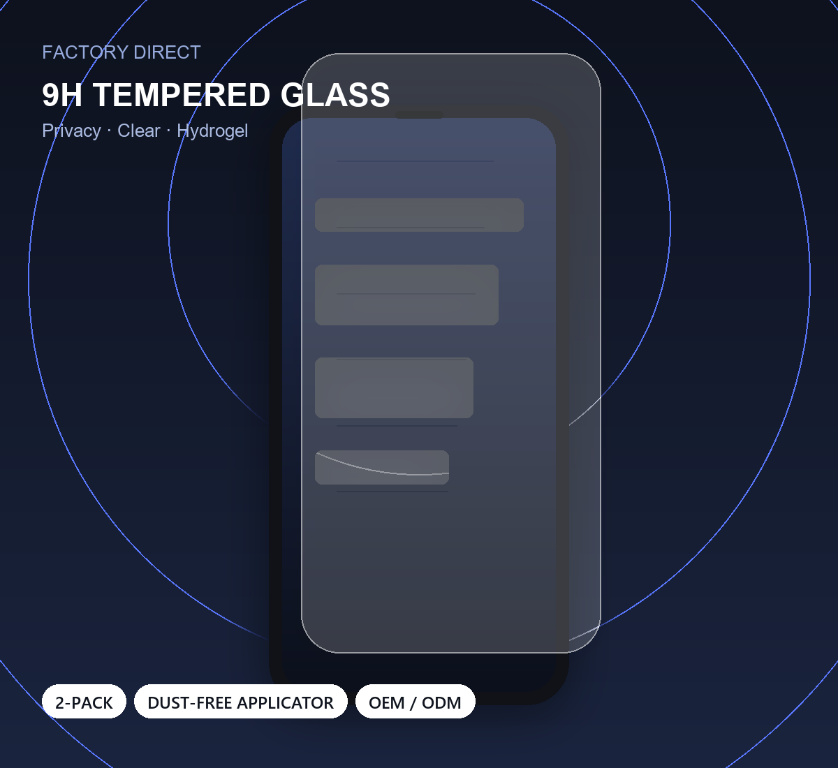 privacy tempered glass 2-pack